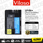 Viloso Canon LP-E6+ Battery Pack for Canon EOS R7/ EOS R6 Mark II/ EOS R5/ EOS R/ 90D/ 6D Mark II / 5D Mark IV